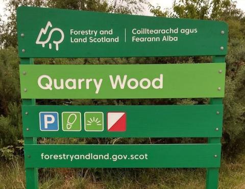 Quarry Wood sign